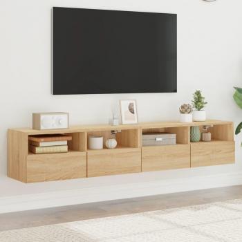 Mueble de TV VidaXL 2 uds madera ingeniería roble Sonoma 80x30x30 cm, Mueble de salón, Mesa de TV