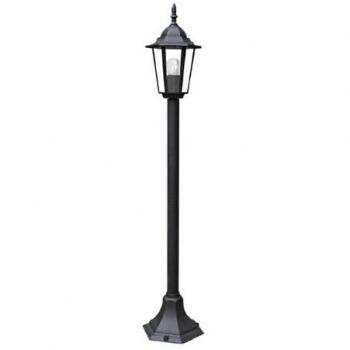 Borne de Jardín Milano 105 cm, Aluminio Negro con Difusor de Vidrio, IP44