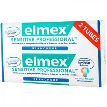 Elmex Sensitive pasta de dientes profesional blanqueador de 75ml lote de 2