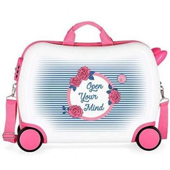Roll Road Rose Maleta Infantil Multicolor 50x39x20 cms Rígida ABS Cierre combinación 34L 2,3Kgs 4 Ruedas Equipaje de Mano