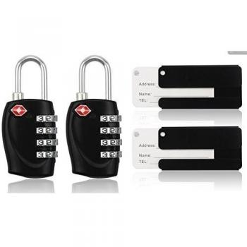 midwec 2 pcs 4-dial TSA candado de seguridad combinación código candado para maleta equipaje de viaje