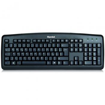 Teclado USB Italiano Hamlet XKKITA2 Negro Soft Touch QWERTY Ultra Slim