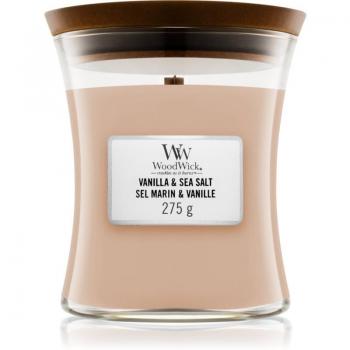 Woodwick Vanilla & Sea Salt Medium Jar Scented Candle with Wooden Wick 275 g - Apple Wax - One Size, Burn Time: Up to 60 Hours