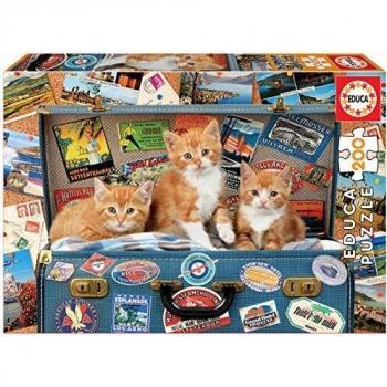 Educa 200 piezas, puzzle infantil Gatitos Viajeros, color variado
