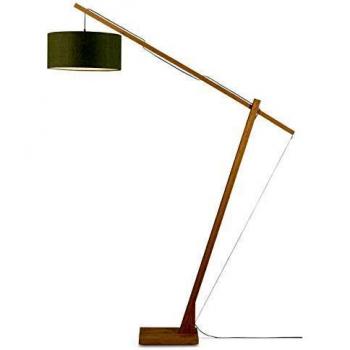 Lámpara de Pie Montblanc Good&Mojo de Bambú y Lino Verde 207 cm