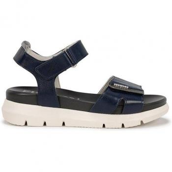 Fluchos Hellen F1708 Sugar Oceano Sandalias de Piel para Mujer - Color Azul Marino, Altura de Cuña