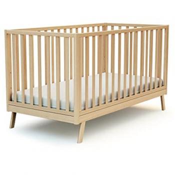 Cuna convertible AT4 en madera de haya barnizada 70 x 140 cm, evolutiva y cómoda
