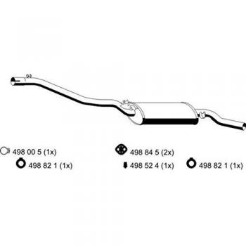 Silenciador trasero ERNST 122016 para Volkswagen Golf 2