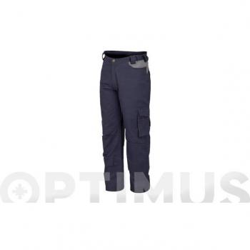 Pantalón Elástico Monocolor Azul Talla L con Bolsillo Lateral