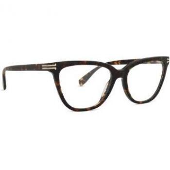 Marc Jacobs MJ 1108 Square Prescription Glasses - Brown, Gold, Havana - Online Try-On - Plastic