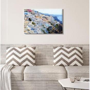 Impresión sobre Lienzo Santorini Multicolor, Poliéster y Madera, 70x3x45 cm