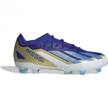 Botas de fútbol para niños adidas X Crazyfast Elite FG Messi, características: diseño ligero, tecnología de ajuste adaptativo, suela FG para césped firme, refuerzo en la puntera, plantilla acolchada para mayor comodidad