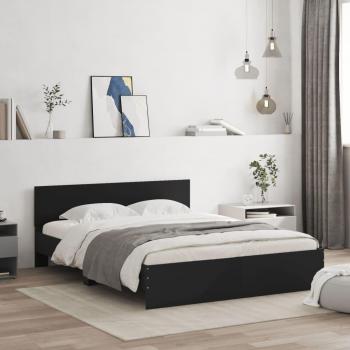 Cabecero con estructura de cama negra 140x200 cm Vidaxl