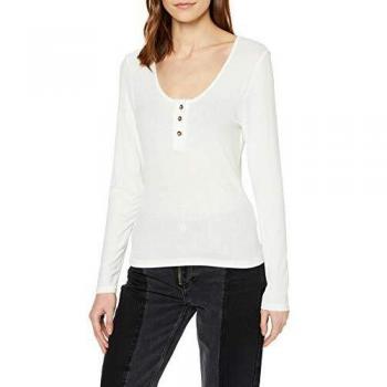 Noisy May NOS DE Nmhenley L/s Top Noos Camisa Manga Larga, Blanco