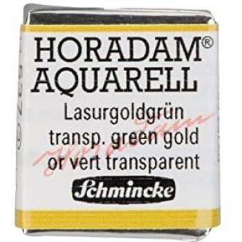 Schmincke : Horadam Watercolour Paint : Half Pan : Transparent Green Gold