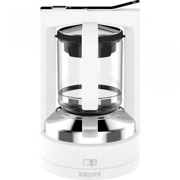 Krups KM468210 - Cafetera de goteo eléctrica de acero inoxidable y vidrio con capacidad de 1 litro en color blanco