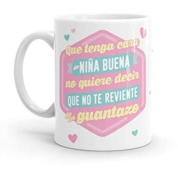 Taza Original Cara de Niña Buena - Resistente al Microondas y Lavavajillas