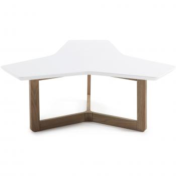 Kave Home Mesa Centro Treffles 95 cm, natural y blanco