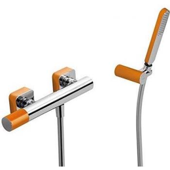Tres Griferia - Monomando Ducha Ducha De Mano Anticalcárea Con Soporte Orientable Y Flexo Satin