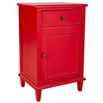 Mesita de madera roja 45x36x72h cm de estilo Art Deco