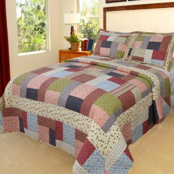 BEDFORD HOME Savannah Printed 3-Piece Quilt Set