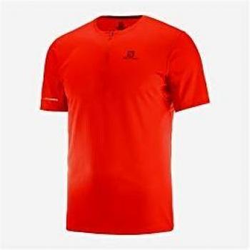 SALOMON Agile Hz SS tee Camiseta De Manga Corta, Hombre, Goji Berry/Red Dahlia, XL