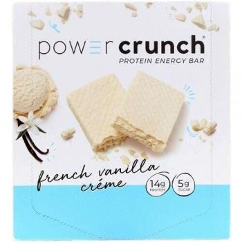 Protein Crunch Energy Power Bar, French Vanilla Creme, 12 Bares - BNRG