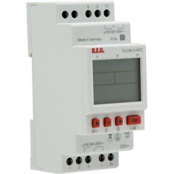 Interruptor horario digital semanal BEG TS-DW-3-NFC, 2 canales, programable con smartphone Android