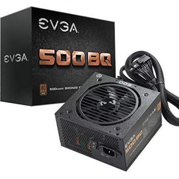 EVGA 500 BQ, Fuente de Alimentación Semi Modular de 500W con Ventilador FDB, Certificación 80+ Bronze - Modelo 110-BQ-0500-K2