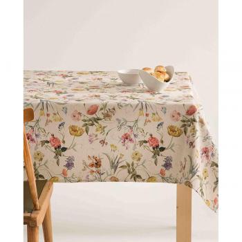 Mantel de lino antimanchas estampado Poppy