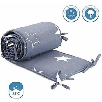 Luchild Protector de Cuna, 420cm Parachoques, Protector Cuna Chichonera para Proteger Bebe y Decorar la Cuna