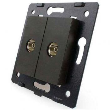 Mecanismo de empotrar 2x TV negro LEDBOX