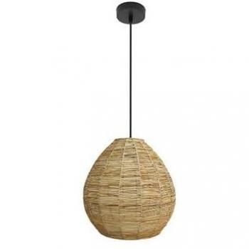 Lámpara colgante Vitox Negro/Natural Vegetal Marino 1xE27 (4585xØ35x35cm)