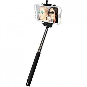 Ideus HOSELFIEBT - Palo extensible con soporte universal para selfie, color negro