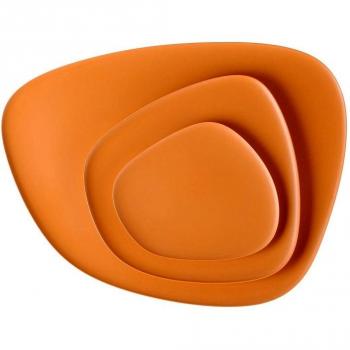 Namasté - Set de 3 platos naranja/plato 1: 20x1x19cm/plato 2: 27x1,4x26cm/plato 3: 45x2x36cm