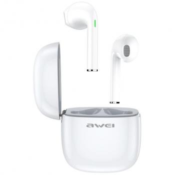 Awei T28 Bluetooth 5.1 TWS Wireless Earbuds with Docking Station - White