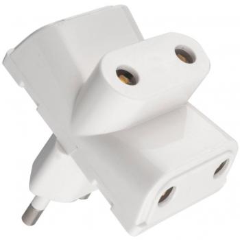 Adaptador Onlex 3 Tomas 10A Blanco 4,0mm Desmontable Blíster