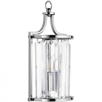 Aplique de pared Victoria, cromado, cristal, 18 cm, E14
