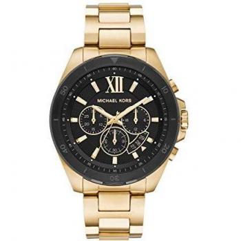 MICHAEL KORS Reloj para hombre BRECKEN, caja de 45 mm, movimiento cronógrafo, correa de acero inoxidable