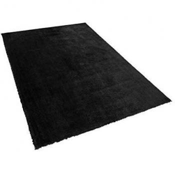 Alfombra Shaggy Negra 140 x 200 cm de Poliéster Hecha a Mano Evren