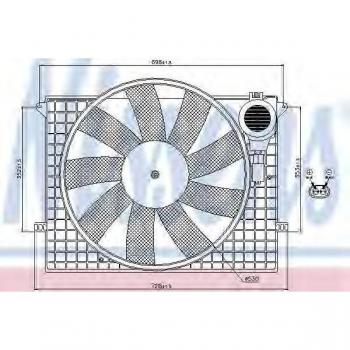 NISSENS 85401 Ventilador de Radiador para Mercedes Benz Clase S Berlina, refrigeración del motor, sin controlador incorporado