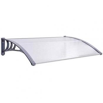 Gray and Transparent Door Canopy 120x80 cm PC