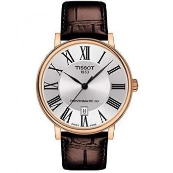 Tissot Carson Premium Powermatic 80 Automatic Men's Watch - Silver/Brown Leather, 40mm