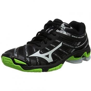 Mizuno Wave Voltage, Zapatillas de Voleibol Unisex Adulto, Negro Negro Alto Rise Verde Gecko 37, 42 EU