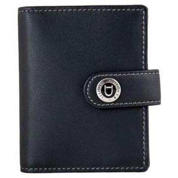 Dents RFID Blocking Smooth Nappa Leather Business Card Holder - Black/Slate, Personalizable