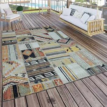Alfombra Interior/Exterior Paco Home Amarillo Crema Rojo 200x280 cm