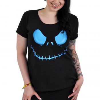 Pesadilla antes de Navidad - camiseta de Jack - mujer - película de Tim Burton - algodón - negra - S