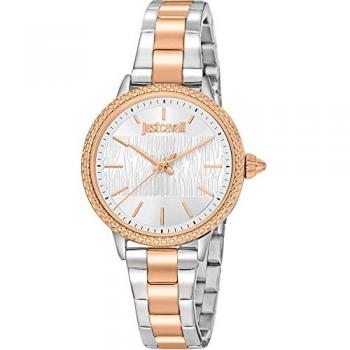 Just Cavalli Women's Stylish Stainless Steel Analog Watch - JC1L259M0095 - Silver Grey Dial with Rose Gold Accents