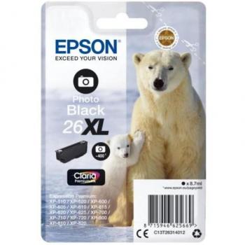 Epson 26XL (T2631) Claria Premium Ink High Capacity Photo Black Cartridge (Polar Bear Series)