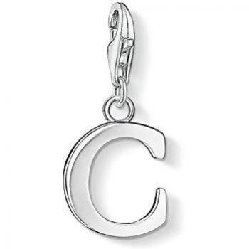 Thomas Sabo - Charm con Cierre para Mujer de Plata de Ley 925/1000, Letra C